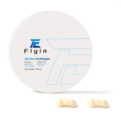 Dental 3D Pro Çeşitli Katmanlı Zirkonya Cad Cam Blokları Zirkonya Makineleri İçin 5 Yıl Sınıf II MFDS