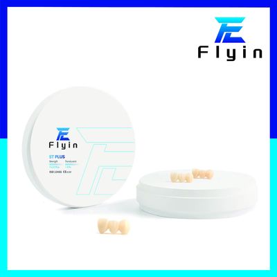 Tek katmanlı Dental Zirconia Puck Cad Cam Şeffaf ST PLUS Zirconia Blok Beyaz